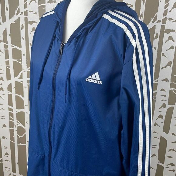 Adidas Nylon Hooded Windbreaker Jacket sz XL - Picture 12 of 14